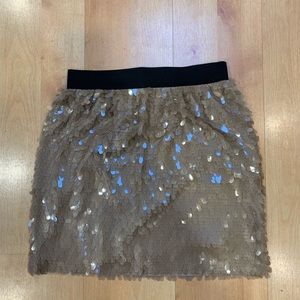 Gold Sparkly Vince Camuto mini bodycon skirt sz S